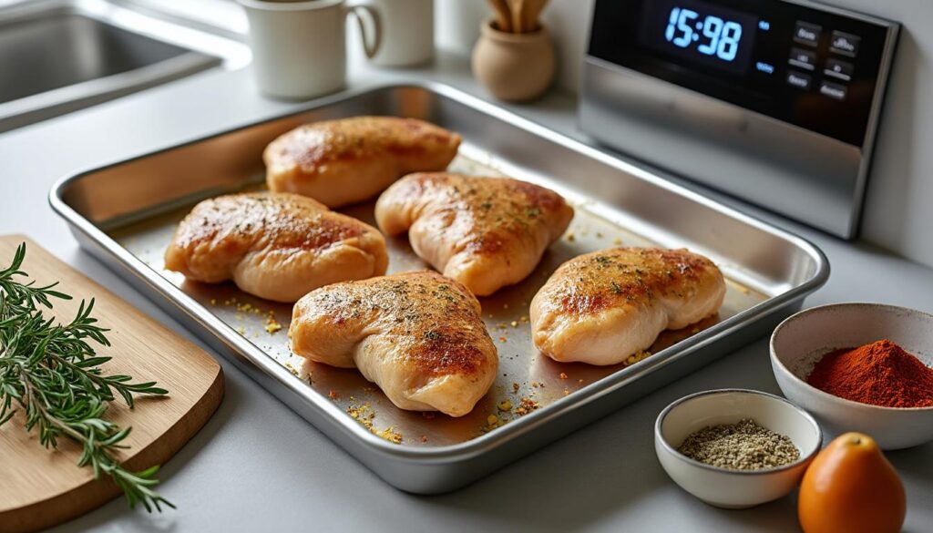 découvrez notre guide pratique pour maîtriser le temps de cuisson des cuisses de poulet au four et obtenir une viande tendre et savoureuse à chaque fois.