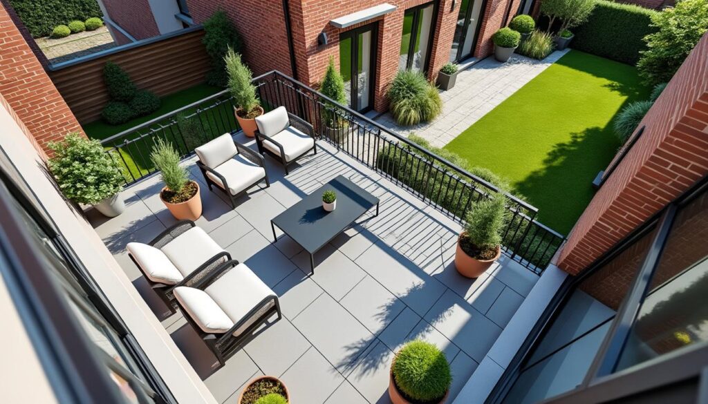 découvrez les règles et distances légales à respecter pour aménager une terrasse avec vue plongeante sur le voisin, afin d'éviter les conflits et respecter la vie privée.