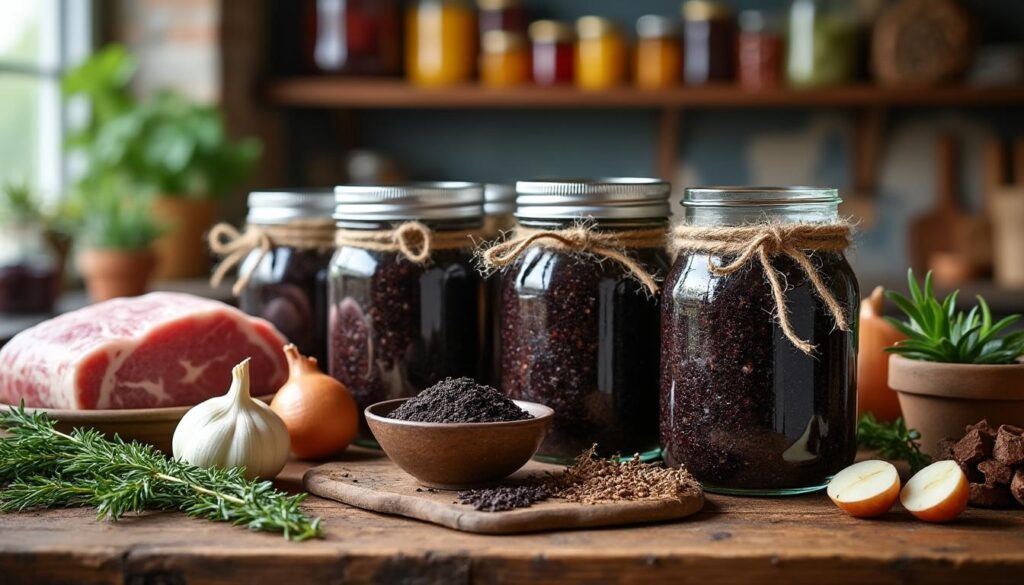 découvrez une recette facile de boudin noir en bocaux pour conserver maison, idéale pour savourer ce plat traditionnel à tout moment.