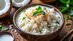 découvrez une recette simple et savoureuse de lait de coco et riz, idéale pour un dessert gourmand et facile à préparer.