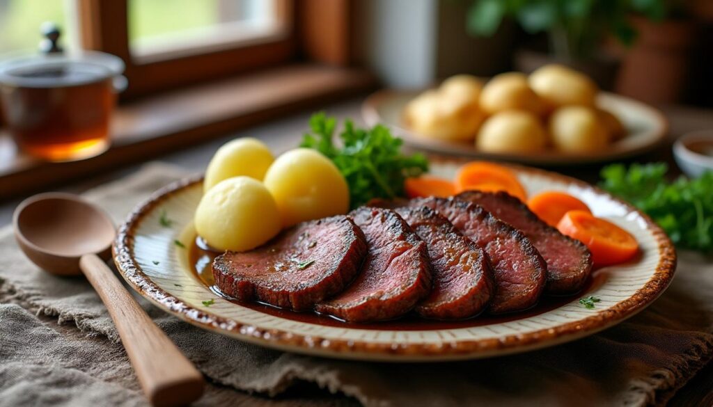 découvrez la recette traditionnelle facile de la langue de bœuf façon grand-mère, un plat savoureux et réconfortant à préparer chez vous.